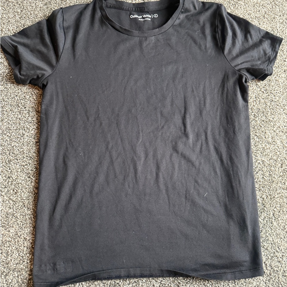 Outdoor Voices Black Short Sleeve Crew Tee